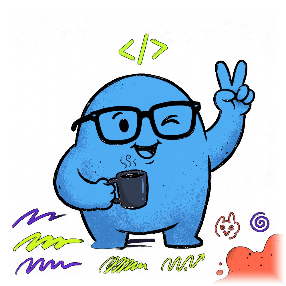 Blue Monster Footer Mascot